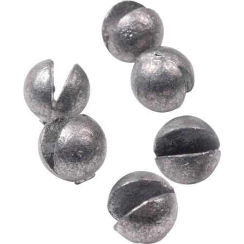 100 Pcs/box Open Bite Lead Set Bare Fishing-clip Drop Biting Round Plumb Bob Auxiliary Fishing Tackle Gear