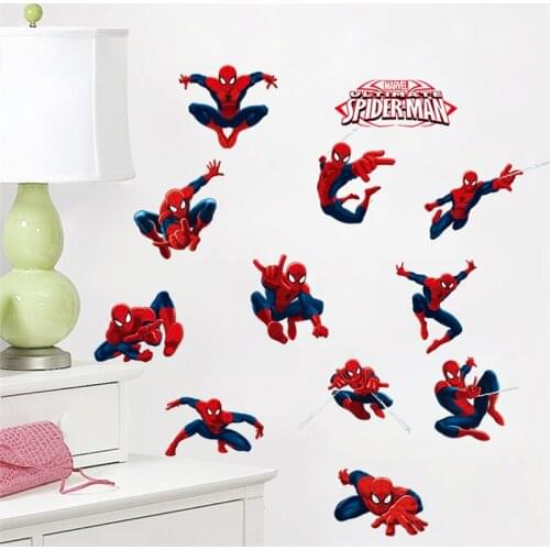 Disney Spiderman Wall Stickers Home Decor Living Room Cartoon Marvel Hero Wall Decals Pvc Posters Diy Mural Art