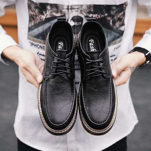 Autumn Brand Mens Business Shoes Fashion Casual Shoes Men Vintage Leather Oxfords Formal Dress Office Lace-up Handmade Sneakers