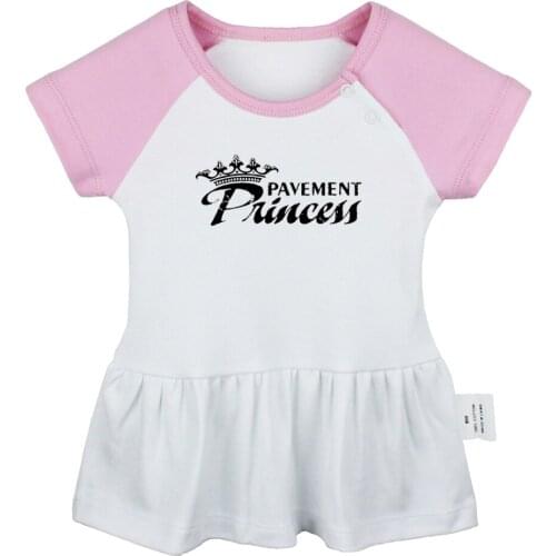Pavement Princess Caution Keep Aisles Clear Eat Sleep and Hunt Design Newborn Baby Girls Dresses Toddler Infant Cotton Clothes