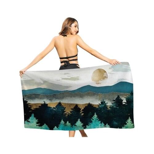 Landscape Series Creative Printing Beach Towel Quick-drying Outdoor Sport Towels Yoga Mat Blanket Beach Chair Cover Towels