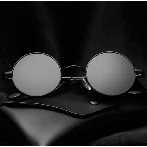 Round Men Sunglasses Fashion Brand Small Frame Black Sun Glasses Women Alloy Vintage Retro Sexy Hip Hop Shades Goggle Oculos