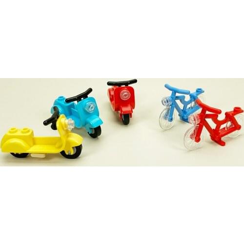 Compatible Motorbike Bicycles Blocks Parts MOC DIY Toys Compatible Friends Classic Building Bricks Bloques Juguetes Para Ninos