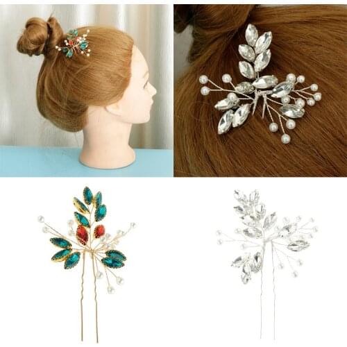 Wedding Bridal Crystal Pearl Hair Pins for Hair Accessories Wedding Hair Jewelry Party Birdal Gifts Presents
