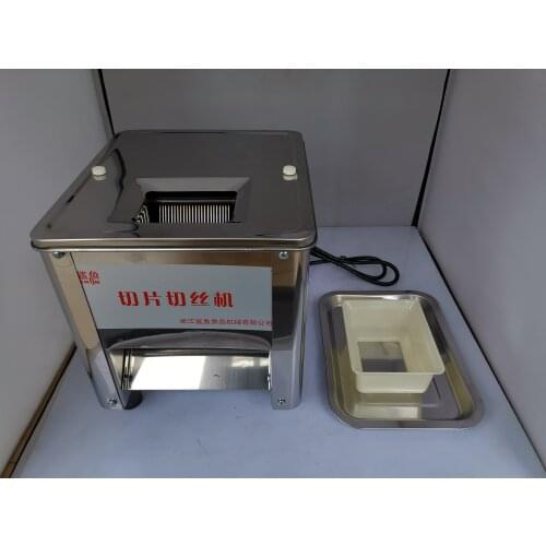 SY-85 Commercial stainless steel small automatic meat slicer, household pork meat slice strip dicing machine thickness optional