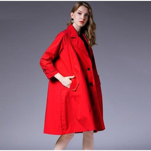 Plus size women loose major suit trench coat temperament fashion Elegant coat oversize long sleeve High waist solid autumn coats