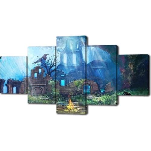 No Frame HD Home Decoration Printing Ruined Palace Poster Canvas Wall Art Oil Painting Living Room Decoration