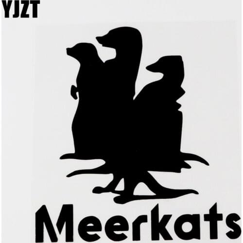 YJZT 13CM×13.7CM Fun Animal Meerkats Graphical Vinyl Car Sticker Decal Black/Silver 8C-0676
