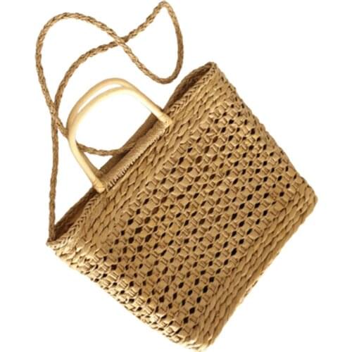 Summer Handmade Basket Straw Bag Hollow Woven Ladies Versatile Beach Handbag Wicker Knitting Crossbody Shoulder Rattan Bags BIg