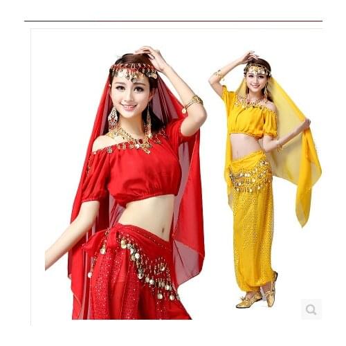 Women Halloween Cosplay Party Wedding Belly Dancer Aladdin Princess Jasmine Costume Adults(only top+pants)