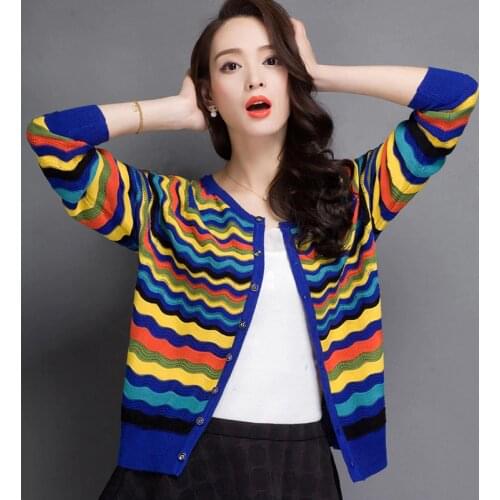 Autumn Short Knitted Cardigans for Women Spring Korean Long Sleeve Single Breasted Knitwear Coat Tops Female Outerwear Y647