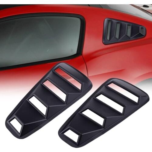 1 Pair 1/4 Quarter Side Window Louvers Scoop Cover Vent Black Fit for Ford Mustang 2005-2007 2008 2009 2010 2011 2012 2013 2014