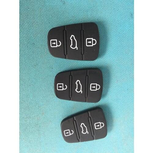 1Pcs Of New Replacement 3 Button Rubber Key Pad For Hyundai Remote Flip Shell Case Blank Cover No Logo Car Accessories Auto Part