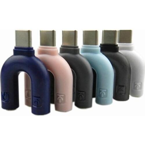 1pc Type-C U-shaped Splitters Adapter TYPE C Couples One-to-two Microphone Audio Headset Splitter Mobile Phone Accessories