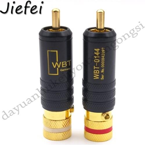 10-50pcs High quality Gold Plated Copper RCA Plug Durable WBT Connector Screws Soldering Locking Audio Video Plug