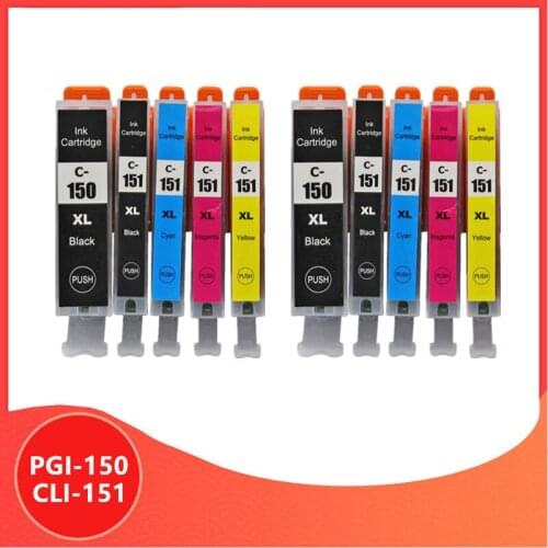 10PCS PGI150 CLI151 Compatible ink cartridge PGI 150 CLI 151 for canon PIXMA MG7510 IP7210 iP8710 MX721 Ix6810 Printer