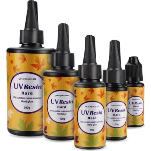 15g 25g 60g 100g 200g UV Resin Hard Type Crystal Clear Glue Curing Epoxy Crafts Jewelry Making Accessories