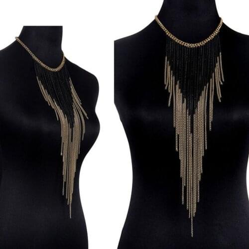 2019 New Fashion Sexy Body Chain Fashion Bikini Beach Long tassel Body Chain Bra Cross Body Chain for Women Summer Wear Nice