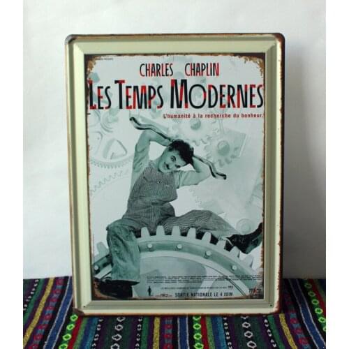 30pcs/lot Metal Sign shabby chic Souvenirs gifts Chaplin poster tin sign Wall decor office House Bar Vintage iron painting N-56