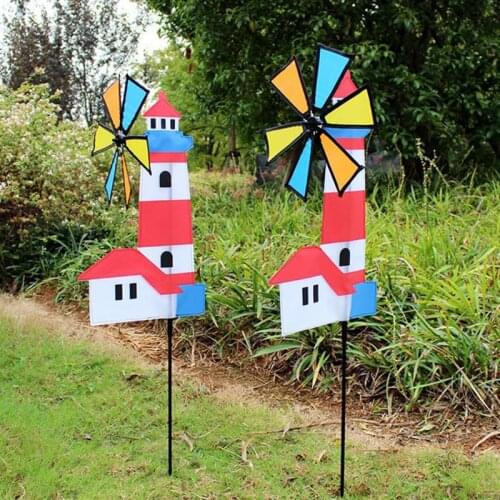 3D House Windmill Wind Spinner Whirligig Pinwheel Yard Garden Decor Outdoor Classical Kids Toys