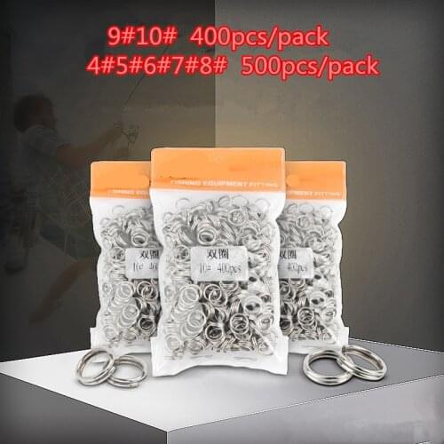 4/5/6/7/8/9/10mm 500pcs Heavy Duty Stainless Steel Fishing Split Rings Lure Solid Ring Loop For Blank Crank Bait Connectors Kit