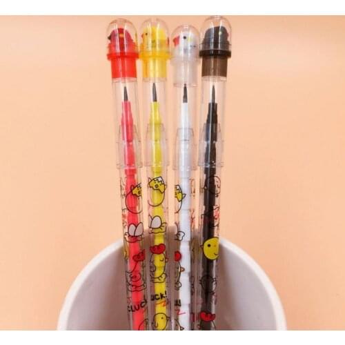 4PCS/Set Non-sharpening Pencil Cute Stationery Cartoon Pencil Plastic Pencil Student School Office Stationery