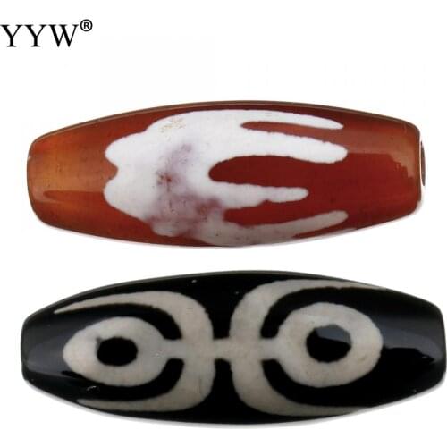 5PCs/Lot Natural Tibetan Agata Dzi Beads Grade AAA 28x10x10mm DIY Making Loose Real Stone Beads Approx 2.5mm