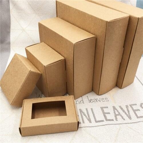 50pcs/lot 21 Size Big Kraft cardboard packing gift box handmade soap candy For Wedding Decorations Event Party Gift Box