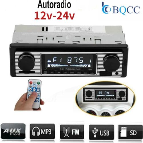 Bluetooth Vintage Car Radio MP3 Player Stereo USB AUX Classic Audio Vehicle Integrated