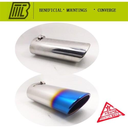 2 Colors Car Exhaust Muffler Tube Modified Tail Pipe FOR X-trail And Renaul Ellipse Inlet 73*100mm Length 220mm