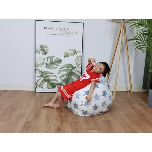 Bean Bag Cover Without Filler Cute Printed Lounger Sack Cozy Lazy Chair Bean Bag Slipcover for Adults and Children 65cm*60cm