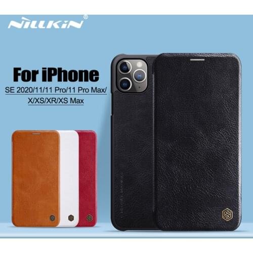 For iPhone 11 Pro case SE 2020 NILLKIN Vintage Qin Flip Cover wallet PU leather PC back cover For iPhone X/XS/XR/11/ 11 Pro Max