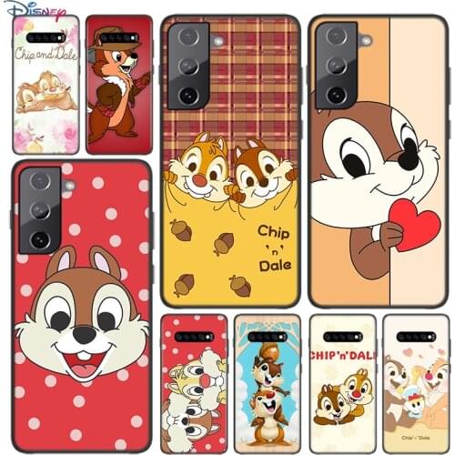 Soft Black Cover Cute Bunny Chip For Samsung Galaxy S21 S20 FE Ultra S10 S10e Lite S9 S8 S7 Edge Plus Phone Case