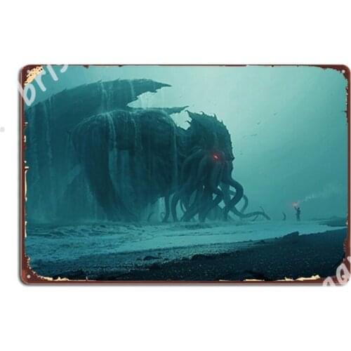 Cthulhu Awakens Metal Signs Plates Designing Wall pub Club Bar Tin sign Posters