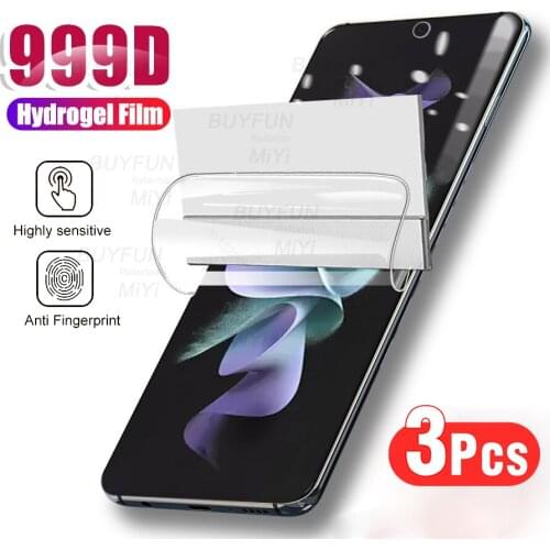 3PCS 999D Hydrogel Film Screen Protectors Not Glass For Samsung Galaxy Zflip 3 Z Flip3 ZFlip3 5G 128/256GB Safty Protection Film