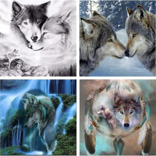Icon Diamond Embroidery Wolf Crystal 5D Cross Stitch Full Square Drill Diamond Painting DIY Sticker Decor Paintings