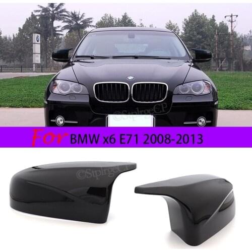 Left+Right X5 X6 Mirror Cover Car Side Door Wing Rear View Mirror Cap Cover Shell Replacement For BMW X5 X6 E70 E71 2008 - 2013
