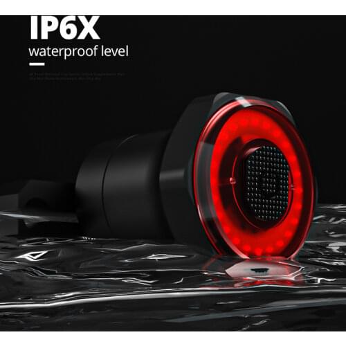 MEROCA Intelligent Flashlight for Bike Auto Start/Stop Brake Sensing IPx6 Waterproof USB Charging LED Taillight Bicycle Light