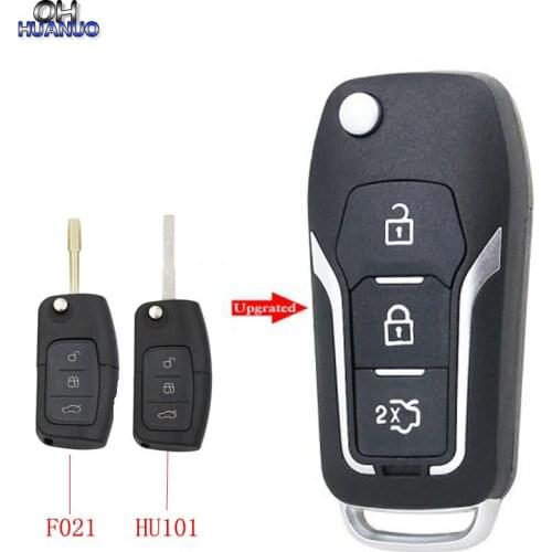 3 Button Modified Flip Folding Remote Control car Key Shell Case for Ford Focus 2 3 mondeo Fiesta key Fob Case FO21/HU101 blade