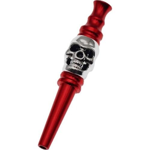 77MM Hookah Mouthpieces Skeleton Head Cigarette Holder Aluminum Cone Shisha Nozzle Apply To Any Narguile Hose Weed Accessories