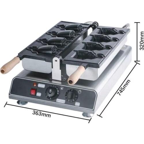 Newest Ice Cream Fish Shape Cake Waffle Cone Machine Nonstick Electric Commercial Open Mouth Taiyaki Maker for Sale