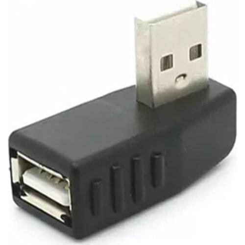 90 degree USB left elbow portable adapter USB2.0 A male to A female right angled black connector for laptop computer