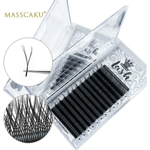 MASSCAKU sell Y-Shaped hand woven premium mink soft false eyelashes high quality Y-Shaped matte black handmade lashes
