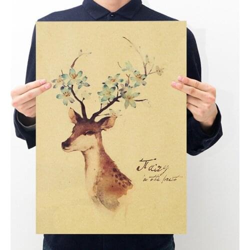 Nordic Simple Poster and Prints Kraft Paper Home Decor Wall Art Decor Vintage Painting Coffee Bar Room Wall Sticker Decoration