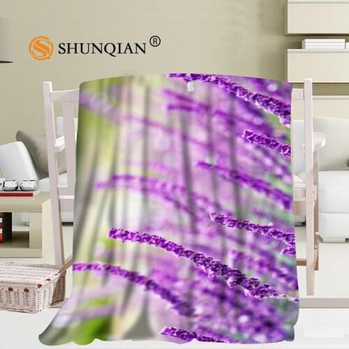 Custom Romantic Purple Lavender Coral Blankets Travel Sofa Falafel Blankets Soft Fluffy Warm 56x80inch 50X60inch 40X50inch