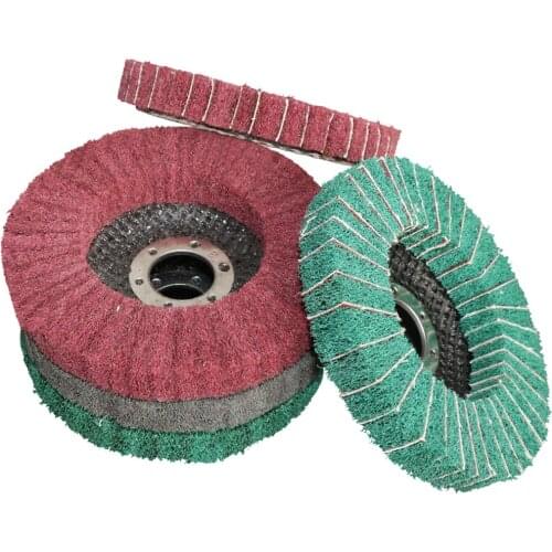 2pc/5pc/10pc 4.5"/5" 125mm Nylon Fiber Flap Polishing Wheel Disc 120-800 Grit For Angle Grinder Wood Metal Buffing