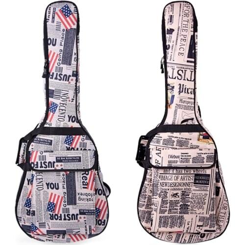41" Acoustic Guitar Bag 600D Water-resistant Oxford Cloth Newspaper Style Double Stitched Padded Straps Gig Bag Guitar Case