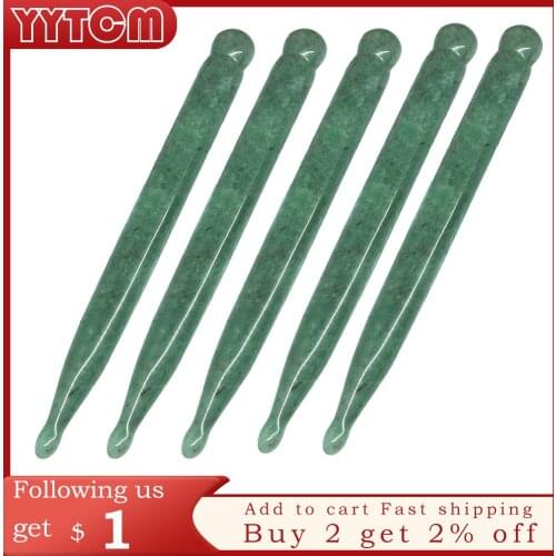 Tontin Natural Aventurine Aventur Jade Guasha Board Gree Stone Scraping Gua Sha Tools V line Face Beauty Kit Healthcare