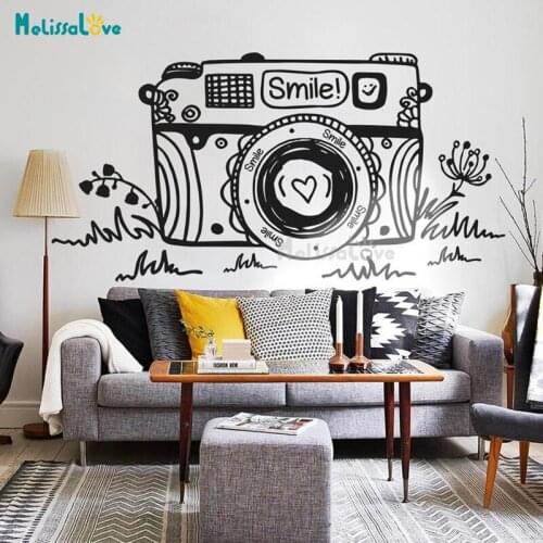 Smile! Camera Creative Decor Living Room Nursery Home Decal House Gift Removable Vinyl Wall Art Sticker Mural BD455