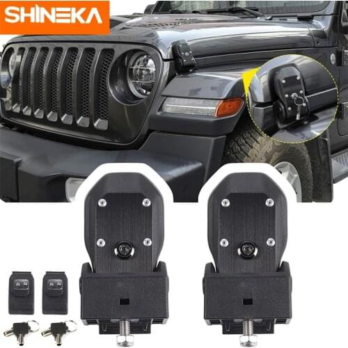 SHINEKA Locks Hood For Jeep Gladiator JT 2018+ Car Engine Hood Latch Catch With Key Lock Accessories For Jeep Wrangler JL 2018